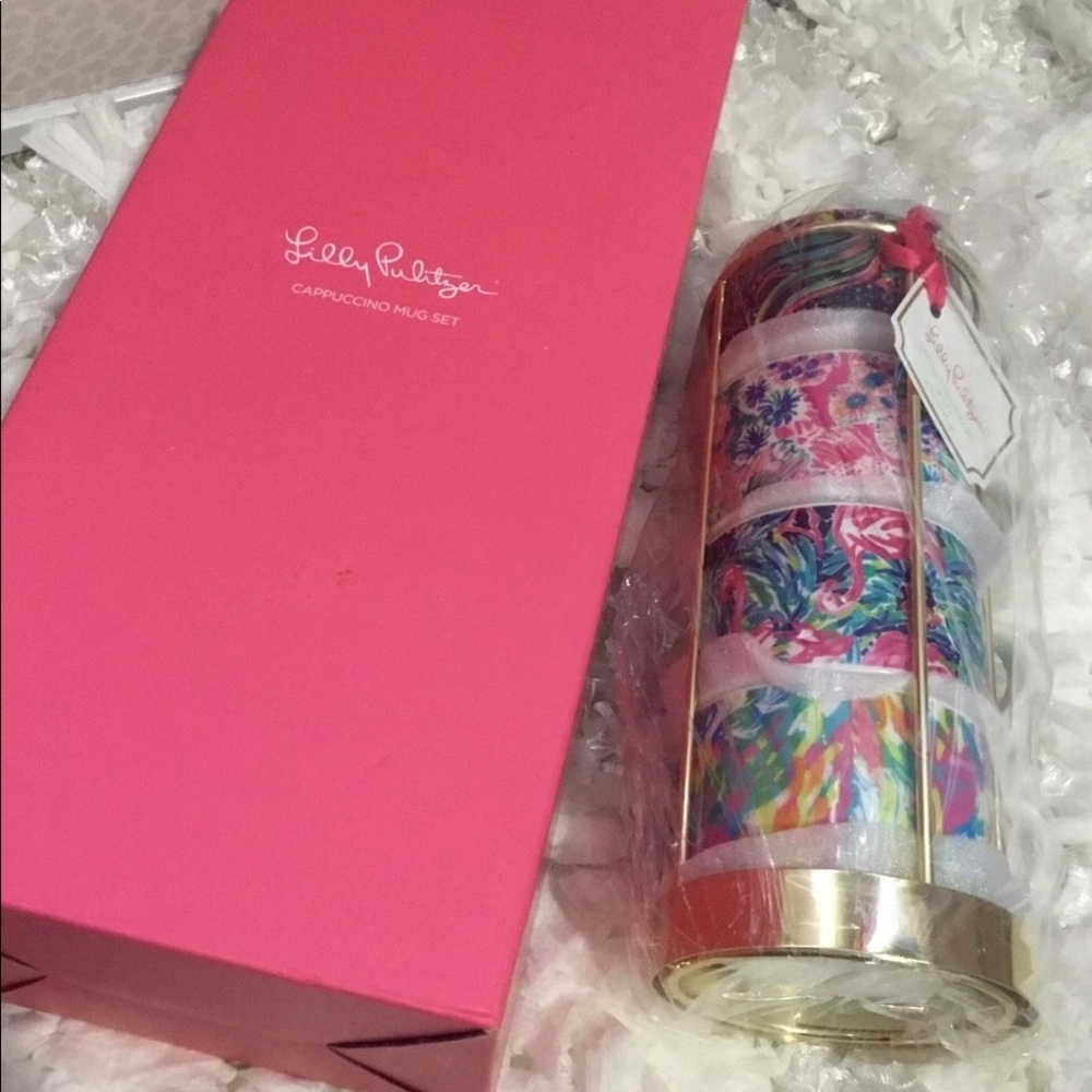 ✨NWT Lilly Pulitzer 4 Cappuccino Mugs Set